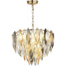 Люстра ODEON LIGHT VILNA HALL ODL24 501E14 9*40W золото дымчатый янтарный матовый белый, металл хрусталь 5068/9